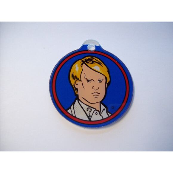 Doctor Who Pinball Machine Promo Plastic Keychain Peter Davison 1992 - Picture 1 of 3